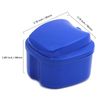 KISEER 2 Pack Denture Bath Case Cup Box Holder Storage Container with Denture Cleaner Brush Strainer Basket for Travel Cleaning (Light Blue and Blue)