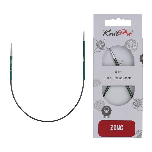 KnitPro Zing Circular Needle 25cm 3.00mm - 3pcs, Grün