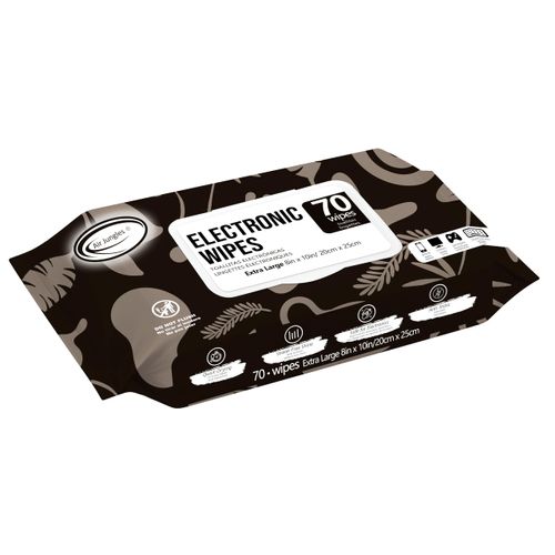 Air Jungles Electronic Screen Cleaning Wipes 70 Count, Quick Dry, Extra Large 8"x10" Cleaner Wipes for TVs, Monitors, Tablets, Phones, Laptops, Keyboards, Computer, Glasses