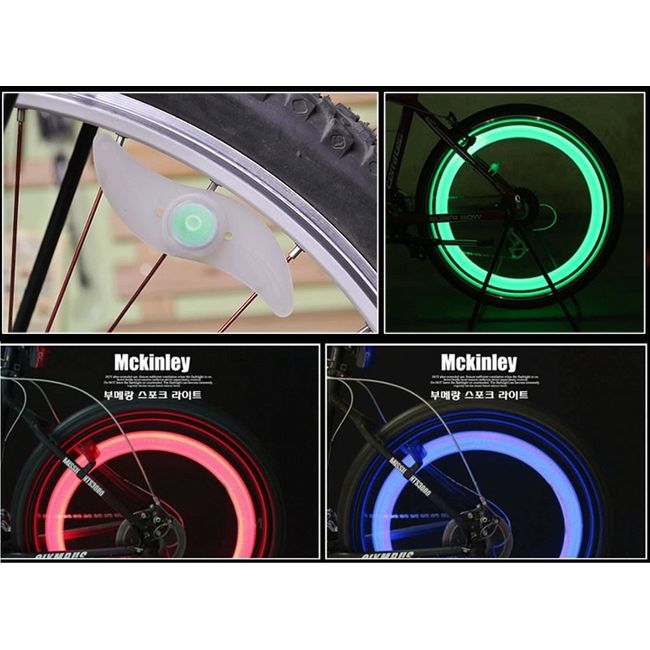 Unique Bicycle Wheel LED Light (Blue, Red, Green, 3 Color Set) When You Turn the Tires, Easy to Install, Customizable, Accident Prevention, Reflector, Stylish, Students, Work or School Commutes