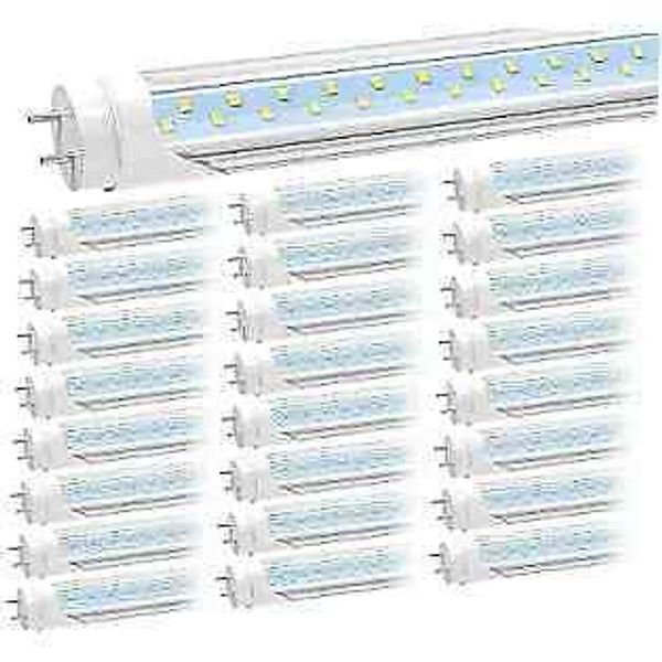 T8 T10 T12 4foot LED Type B Tube Light Bulbs, 24W 25 Count (Pack of 1) Clear