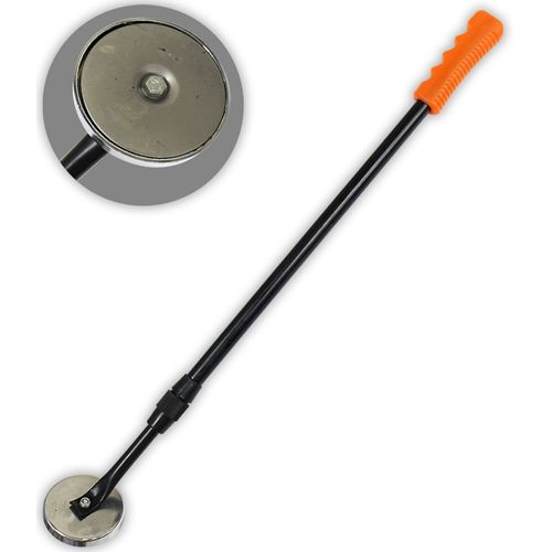 TRUVUE 50 lb. (22.7 kg) Capacity Extension Pick-Up Magnet | 24" - 36" (61 cm-91.4 cm) Adjustable Length | 3" (7.6 cm) Diameter Head | Ergonomic Grip | Great for Picking Up Nails, Screws, Bolts, Metal
