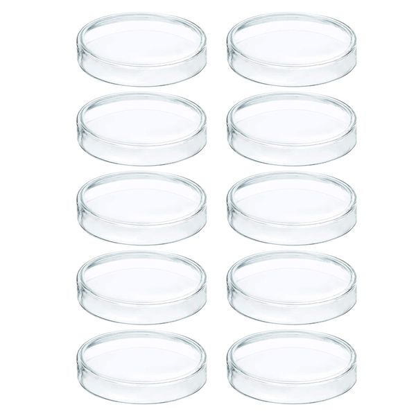 MOMOIRO SAMURAI Petri Dish, Glass Petri Dish, Approx. 2.4 inches (60 mm), Heat Resistant to Approx. 1622°F (500°C), 10 Piece Set