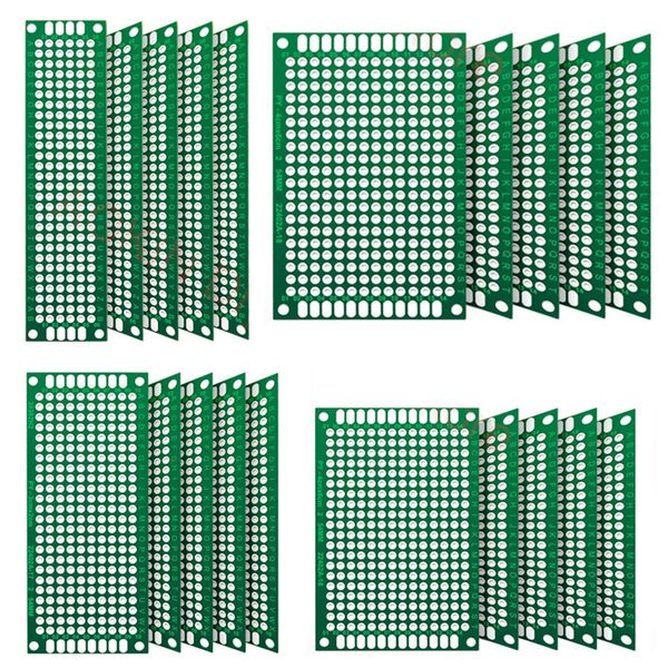 LIKENNY Small Universal PCB Double-Sided Tin Plated Electronic Circuit Board DIY Soldering Experiment Plate Printed Circuit Board 1.0 inch (2.54 mm) Pitch, 0.8 x 2.2 x 2.8 x 2.8 inches (2 x 8 x 7 x 4