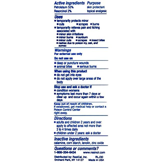 Resinol Medicated Ointment with Zinc Oxide for Pain Relief