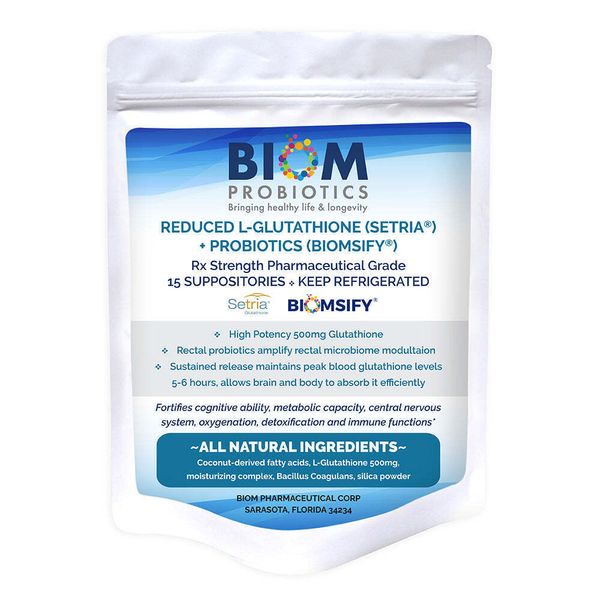 VagiBIOM - L-Glutathione + Probiotic Suppository - 15 Suppositories