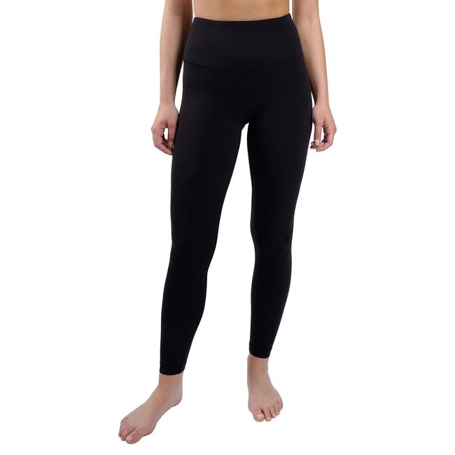 Yogalicious High Waist Ultra Soft Lightweight Leggings - High Rise Yoga Pants - Black Nude Tech 28" - XL