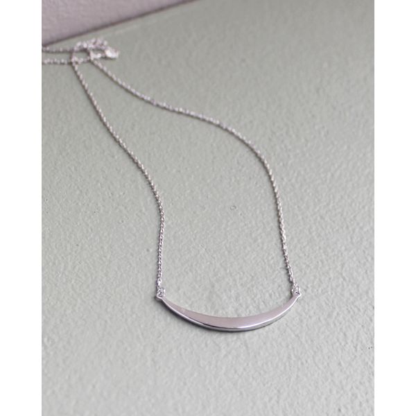 small arc silver necklace