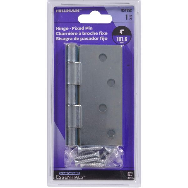 Hardware Essentials 851952 General Purpose Square Corner Hinges Removable Pin Zinc-plated