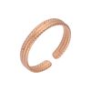 Rose Gold Dipped Sterling Silver Adjustable Ribbed Midi Toe Ring