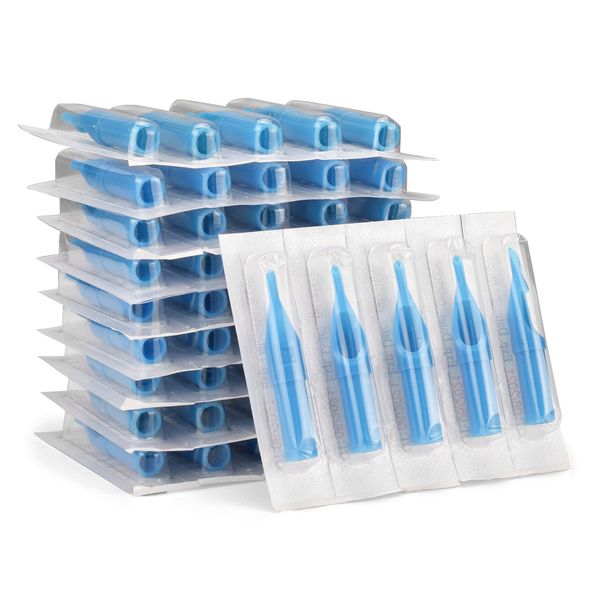 BAMTTOO 50PCS Disposable Tattoo Needle Tips Set Blue 3DT 5DT 7DT 9DT 11DT Plastic Tattoo Nozzle Tips for Tattooing Supplies(11DT)
