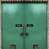 Basic PUSH and PULL Horizontal Door Sign w/Adhesive (Small 1" x 3") White - 1 Set