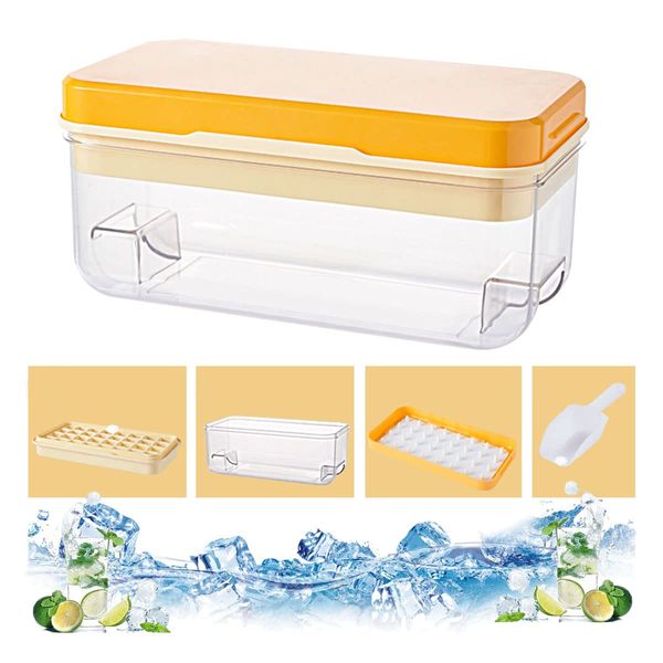 ice tray ice cube maker with lid, ice maker, ice maker, DIY ice tray, ice cube container, easy to remove, ice tray with storage box, ice mold for snacks, ice drink, ice beer, whiskey, ice tool, ice molds, easy to take out, durable ice cube box mold with l