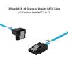 ADCAUDX SATA-III Cable:12 Inches,3 Pack Thin 90-Degree SATA Right-Angle Cable 6-Gbps Data Angled to Straight with Locking Latch for SDD,HDD,Computer,Blue (0.3M)
