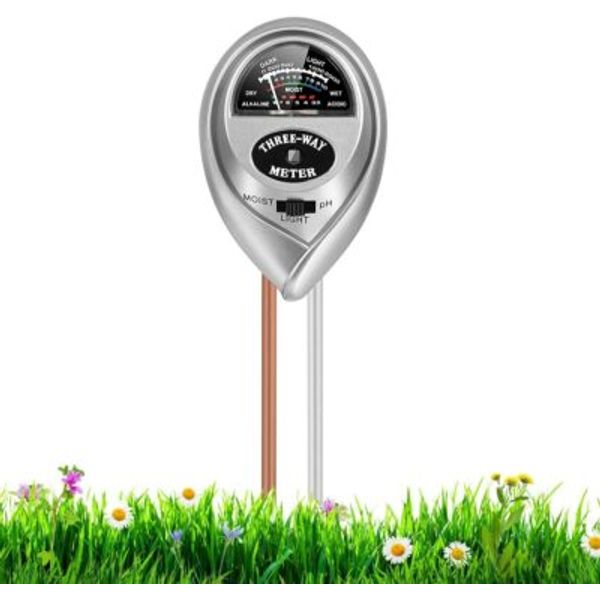 Soil Test Kit, 3-in-1 Soil Tester for Moisture, Light & pH Meter