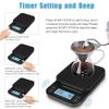 Fuzion Coffee Scale with Timer, High Precision, LCD Display, Black, Silicone Pad, 3000g Capacity, Timer & Beep Function, Ideal for Coffee Enthusiasts