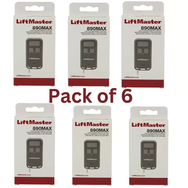 LiftMaster 890MAX Security+ 3-Button Mini Remote Garage Door Opener*PACK OF 6*