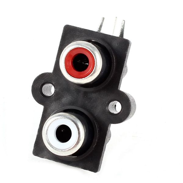 sourcing map Red White 2x RCA Female PCB Jack Video AV Socket Right Angle Connector