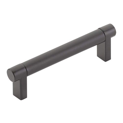 Emtek Select Smooth Cabinet Pull with Flat Black (US19) Stem Finish - Choice of Size - 84053.RECUS19.SMUS19 - Center-to-Center: 4"