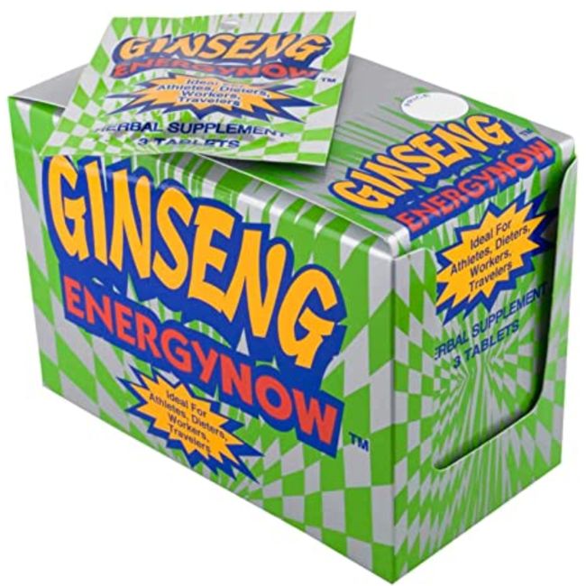 Energy Now Ginseng Herbal Supplement 3 Tablets Per Packet, (Pack of 24) 1 Box