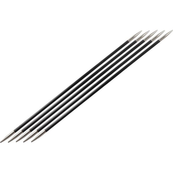 KnitPro 20 cm x 4.5 mm Karbonz Double Pointed Needles, Black and Silver