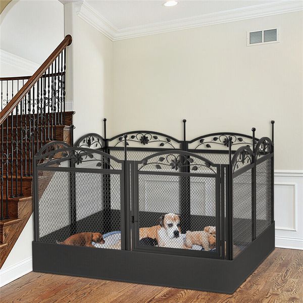 8PCS Portable Dog Pens Outdoor Indoor Pet Dog Garden Fences Barrier Exercise Pen