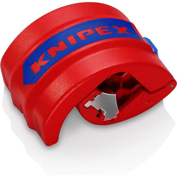 KNIPEX BiX Cutter for Plastic Pipes, 20-50 mm, Cuts without Shavings, 2 Spare Blades Included, Pipe Cutter, 90 22 10 BK