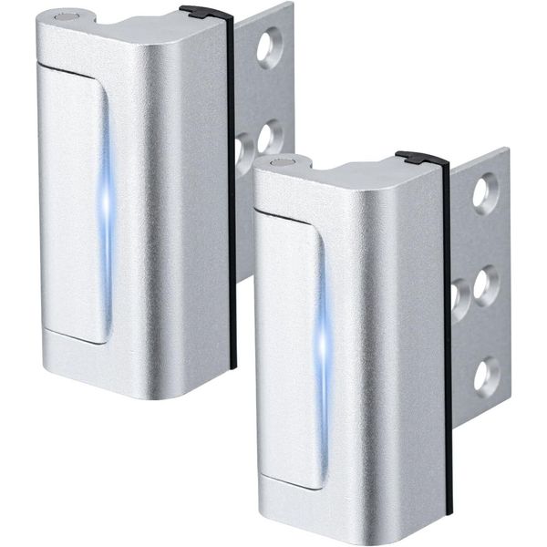 2 Pack Home Security Door Lock,Childproof Reinforcement 2Pack-Silver