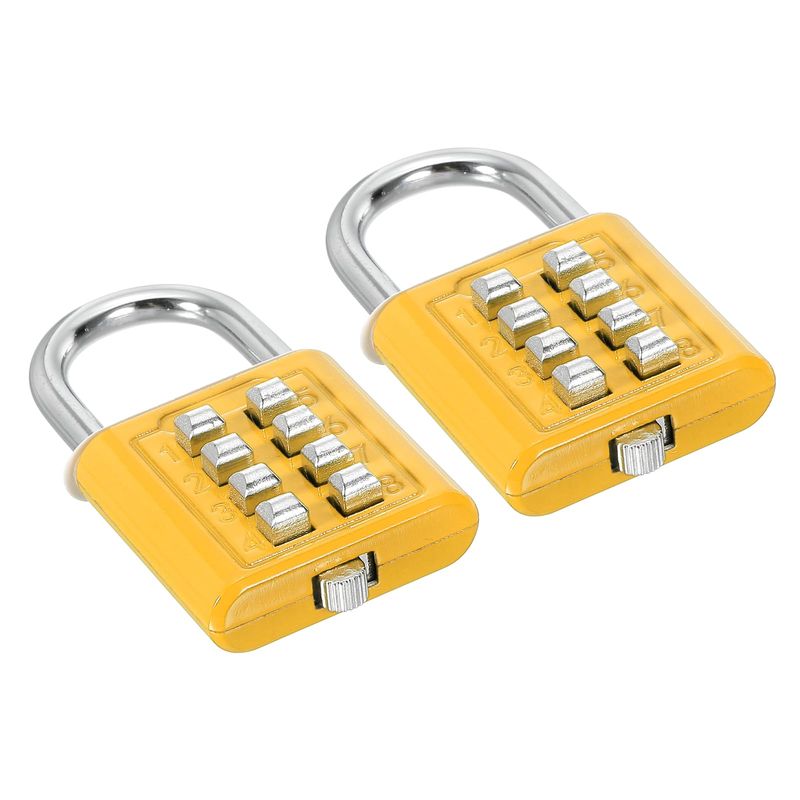PATIKIL 8 Digit Button Combination Padlock, 2 Pack 4 Position Locking ...