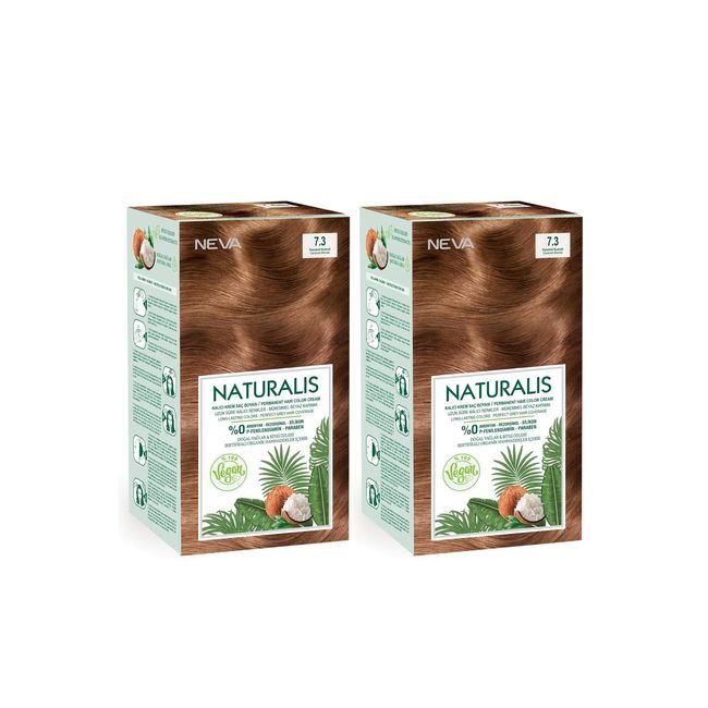 Naturalis Saç Boyası 7.3 Karamel Kumral %100 Vegan 2'li Set