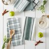 DII Assorted Woven, Kitchen Dishtowel Set, 18x28, Dark Green, 5 Piece