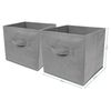 TOP Marques Collectibles 2 x grey large foldable square canvas storage box