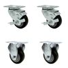 Tool Box Caster Wheel Set – 3.5 Inch Black Polyurethane Swivel Casters – SCC