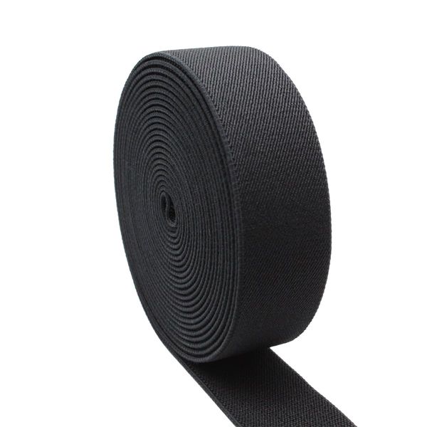 Dortrue 35mm 5 Yards Black Sewing Elastic Band Heavy Stretch High Elasticity Elastic Spool for Mens Suspenders,Sewing Pants Waistband and Straps