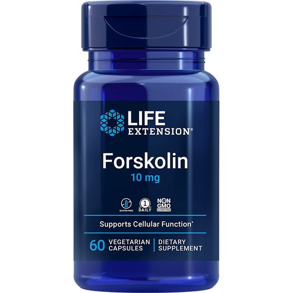Life Extension Forskolin 10 mg, 60 Vegetarian Capsules (Pack of 2)