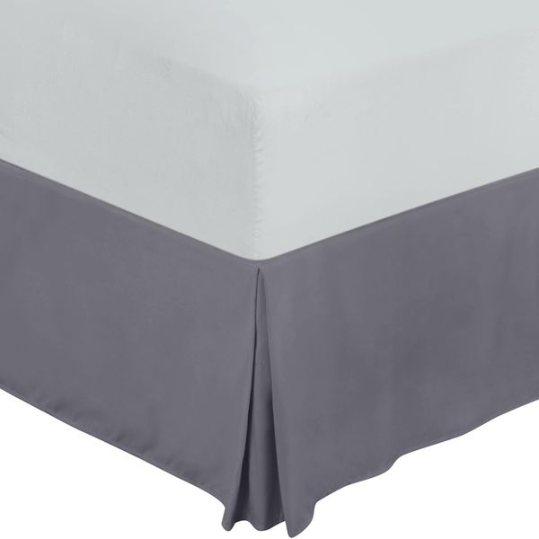 Queen Bed Skirt - Soft Quadruple Pleated Ruffle - Easy Fit with 16 Inch Tailo...