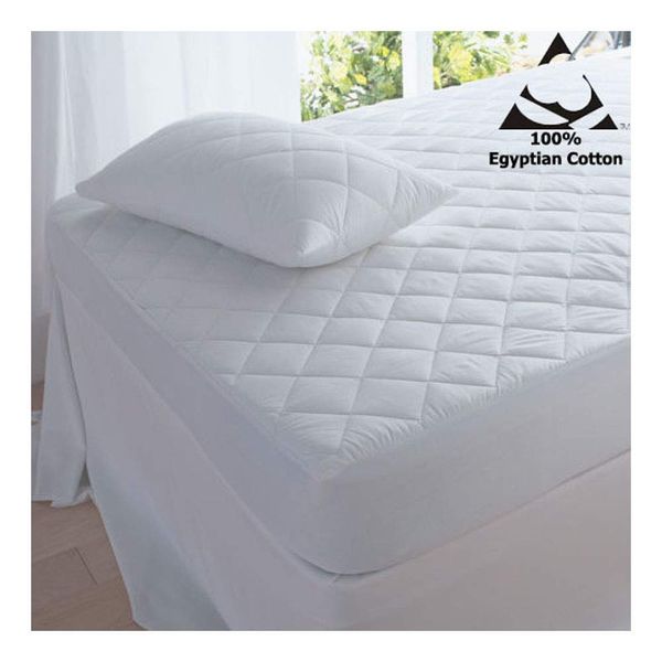 Quilted Mattress Protector Egyptian Cotton T-200 New Bedding (4 FT)