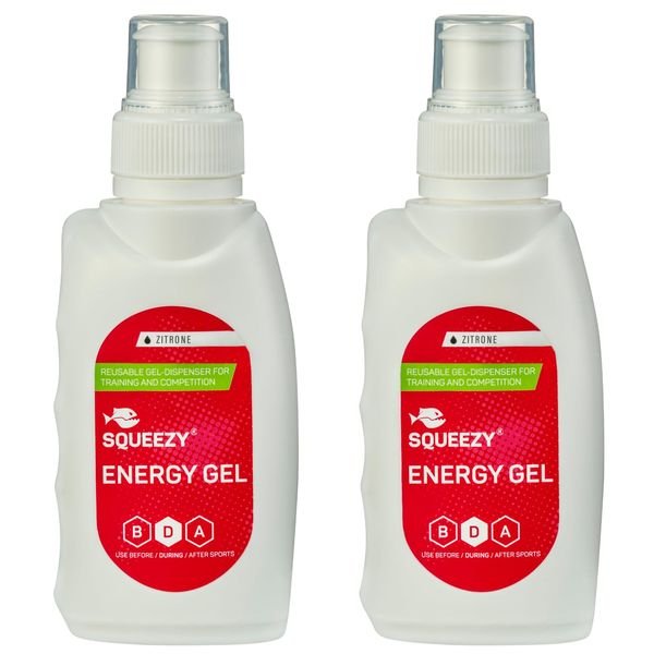 Squeezy Energy Gel Dispenser (Zitrone) 125 ml - Sport Energy Gel für schnelle & dauerhafte Energie bei maximaler Verträglichkeit beim Laufen, Radsport, Marathon & Co.