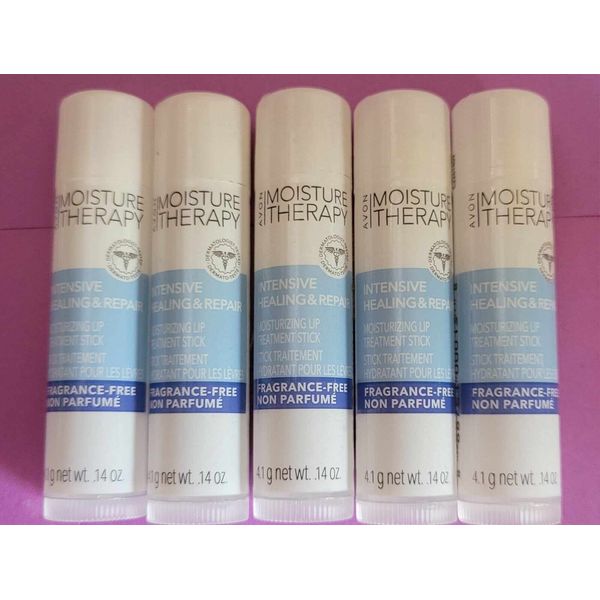 Avon MOISTURE THERAPY INTENSIVE LIP BALMS Lot of 5 ~ New/Sealed ~ NEXT DAY SHIP