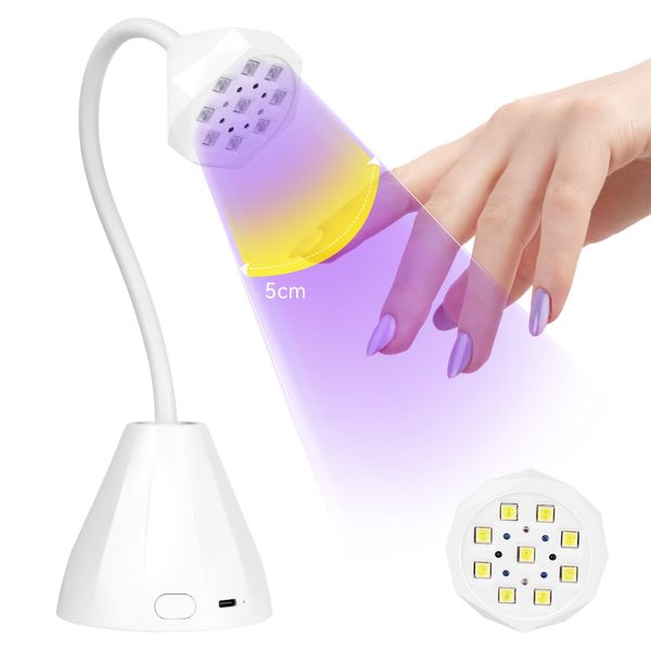 Saviland Handheld UV Lamp for Gel Nails, Portable Mini Nail Dryer for Curing Gel Polish Nail Glue Gel 10