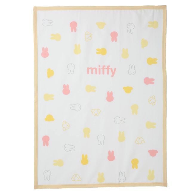 Nishikawa WQ51291001 Baby Cotton Blanket, 33.5 x 45.3 inches (85 x 115 cm), Miffy, All Season, Cream Pattern, Made in Japan