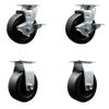 Tool Box Caster Wheel Set – 5 Inch Polyolefin Swivel Casters – SCC