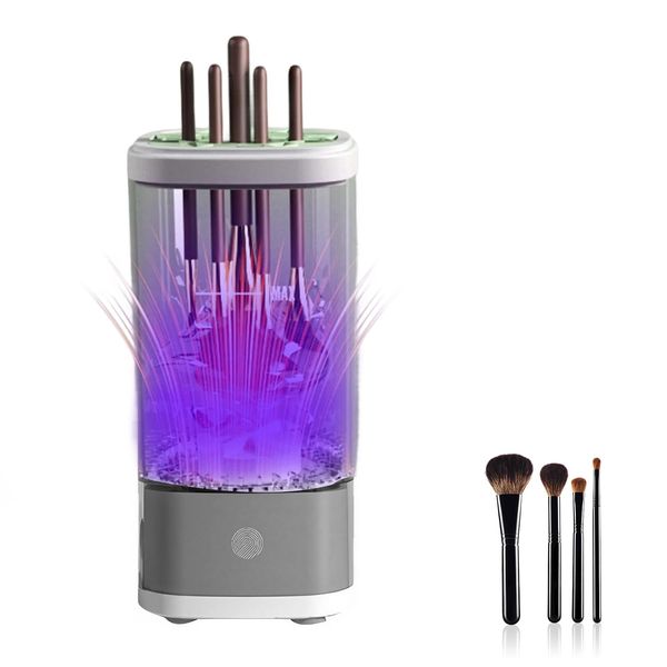 Makeup Brush Cleaner Machine Electric Brush Cleaner and Dryer Quick Hand Wash and Machine Wash in Seconds Makeup Brushes Cleaner Type-C Connector Cosmetic Brushes Cleaning Tool