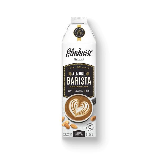 Elmhurst 1925 Barista Edition Almond Milk, Plant-Based, Vegan, 32 Ounce (Pack of 6)