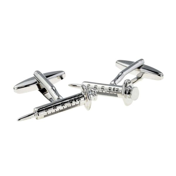 Syringe Medical Design Cufflinks in a Personalised Engraved Cufflink Box