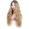 ColorfulPanda Ombre Blonde Wig with Dark Roots Natural Wavy Long Curly Synthetic Wigs for Women Cosplay Party Daily Wear