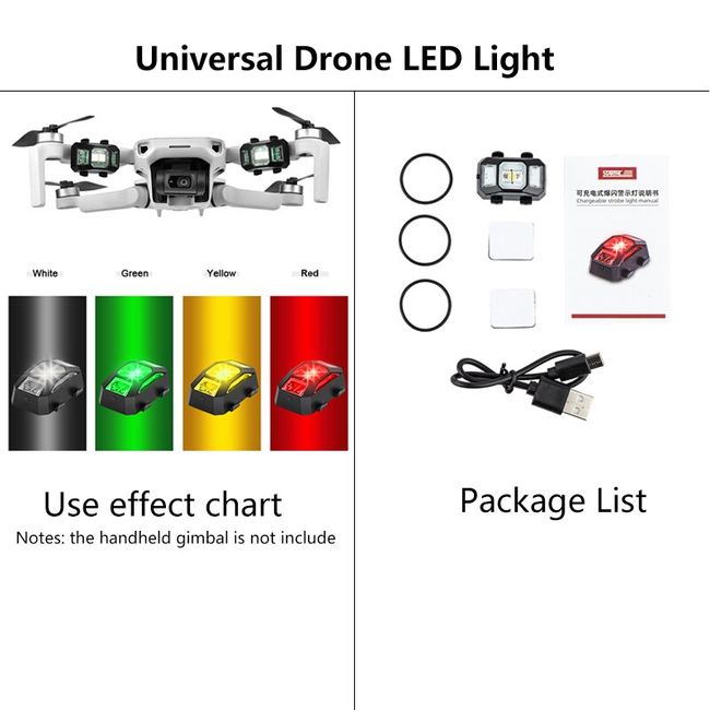 STARTRC Drone LED Night Flight Lights Signal Strobe Lamp Indicator Light  For DJI Mavic Mini 2/ Mavic Air 2/ FPV 