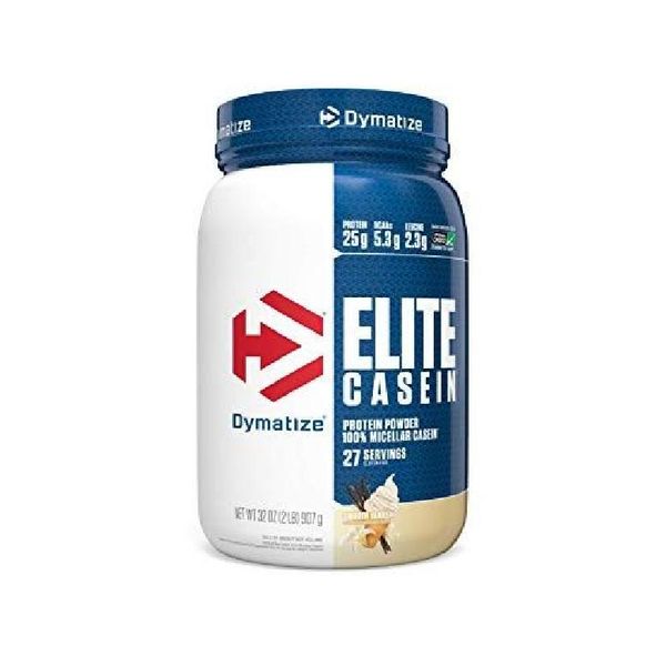 Dymatize Elite Casein Protein Powder Smooth Vanilla 2 lb Micellar, 27.0 Servings (1 Pack)