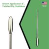 Set of 3 Brown Applicators, 6", Twisted Tip, Stainless