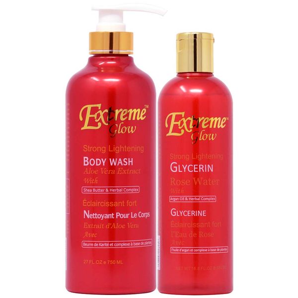 Extreme Glow Bottle Package-2 (Body Wash 27oz + Glycerin 16.8oz)